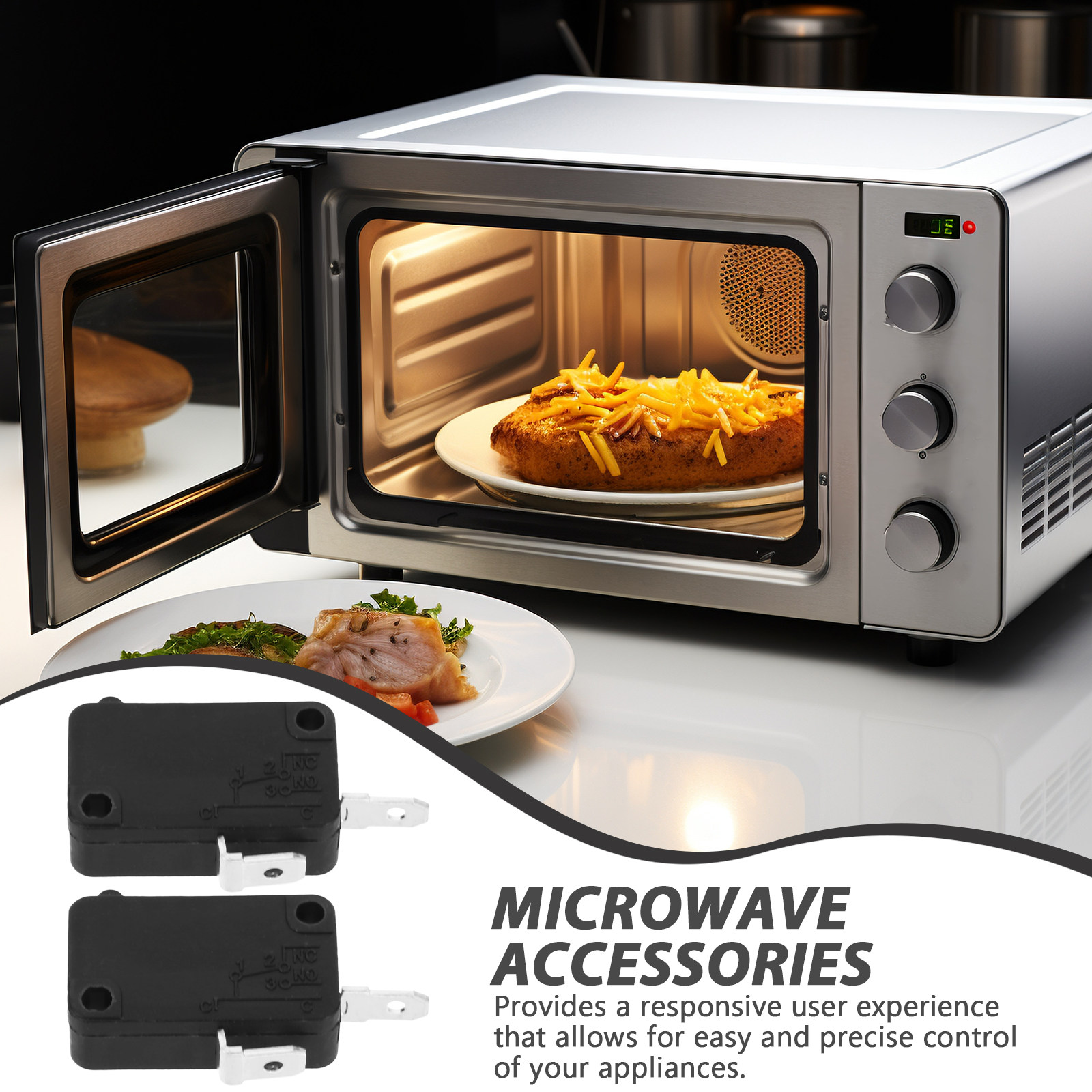 Microwave Oven - 2Pcs Micro Switch 2-Pin Normally Open
