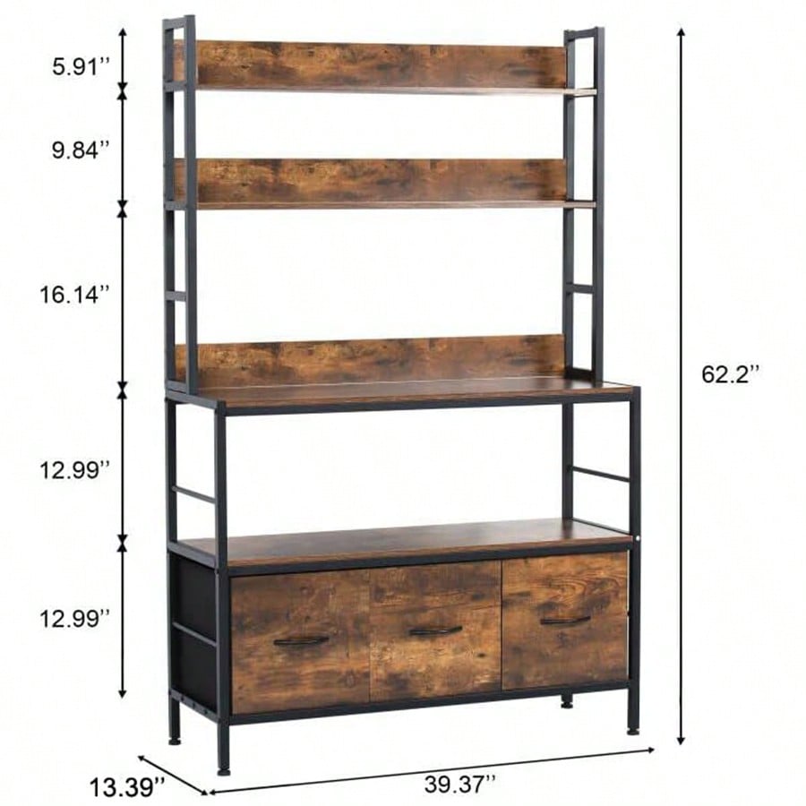 Kitchen Bakers Rack With 3 Bas - Microwave Oven ulasan dan harga