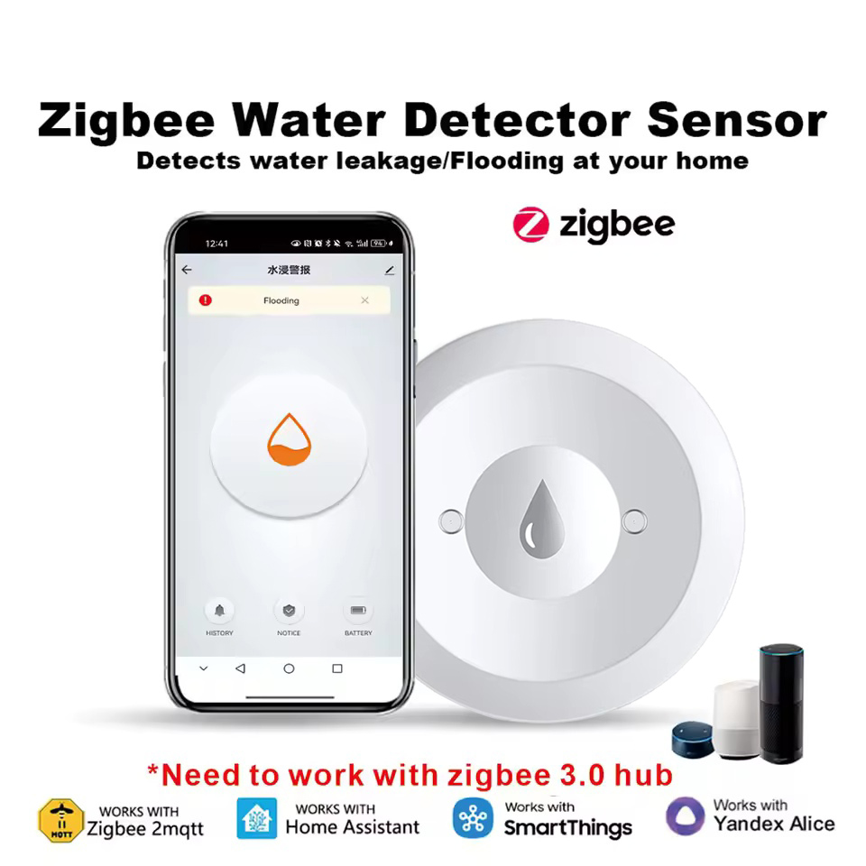 Zigbee Water Sensor Flood Leak - Kitchen Appliances Video ulasan dan harga