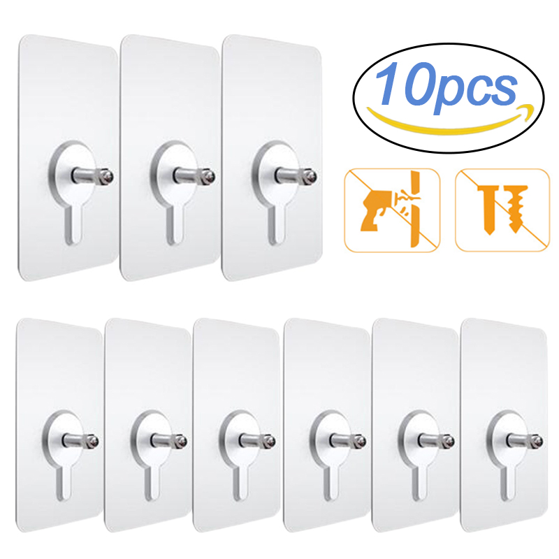 10Pcs Shelf Adhesive Wall Hook - Kitchen Appliances Cabinet ulasan dan harga